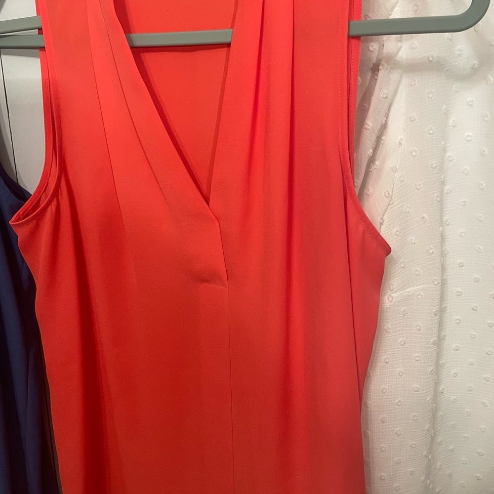 Bundle  of 3 Vince Camuto Blue, Red, and White V-Neck Blouses - Picture 8 of 15